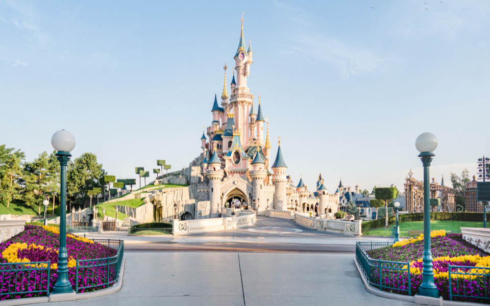 Dornr&ouml;schenschloss im Disneyland Paris, Frankreich 